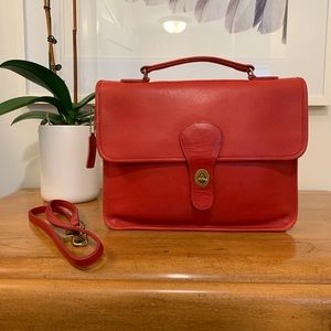 RARE Vintage COACH (NYC)  “School Bag” Cherry Red